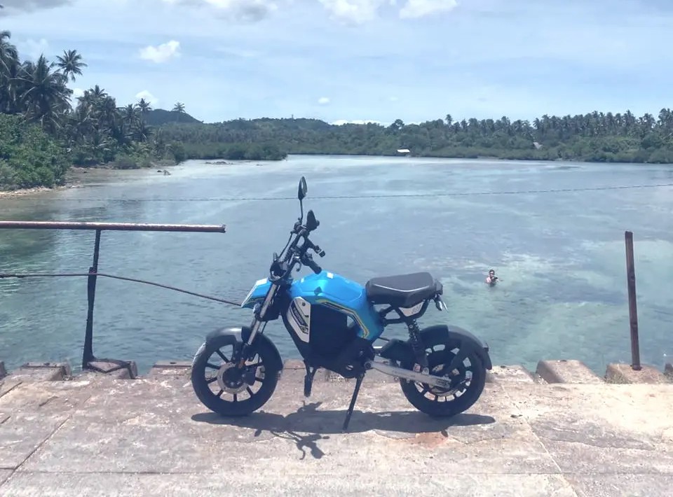 eBike on a bridge at Pacifico, Siargao